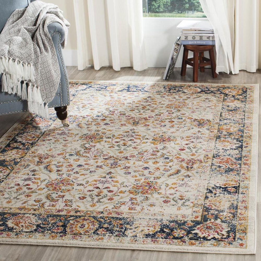 Safavieh Madison MAD609D-3 3&#39; x 5&#39; Cream/Navy Area Rug, , large