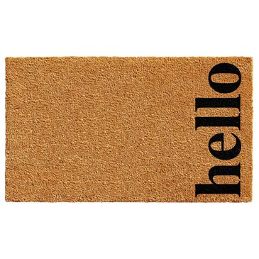 Callaway Vertical Hello 2" x 3" Natural and Black Door Mat, , large