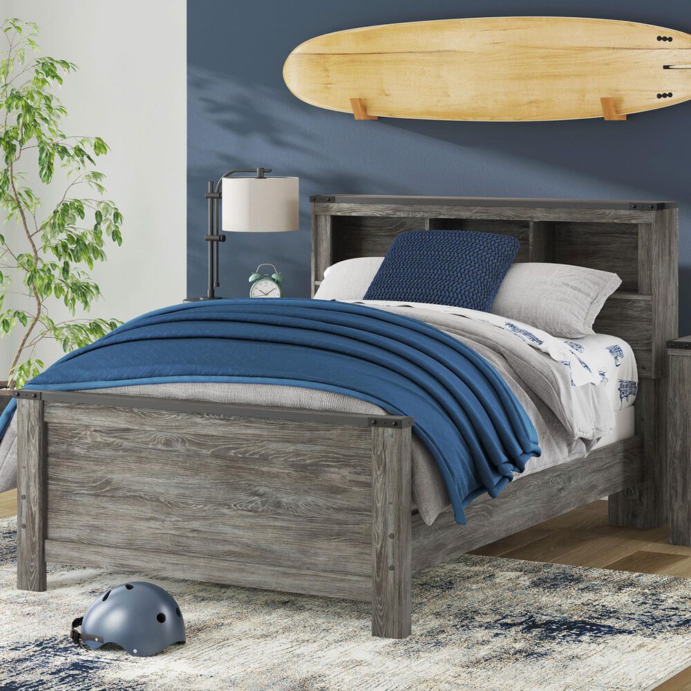 Ashley Frandern Full Bookcase Panel Bed in Warm Gray, , large