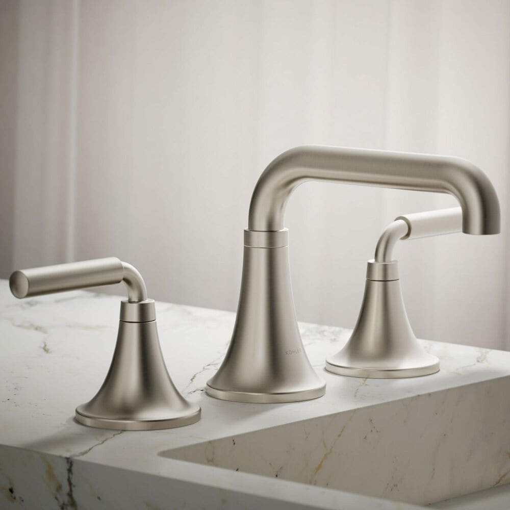 Kohler Tone Widespread Bathroom Sink Faucet in Vibrant Brushed Nickel, , large