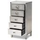 Baxton Studio Carel 5-Drawer Accent Storage Cabinet in Silver, , large