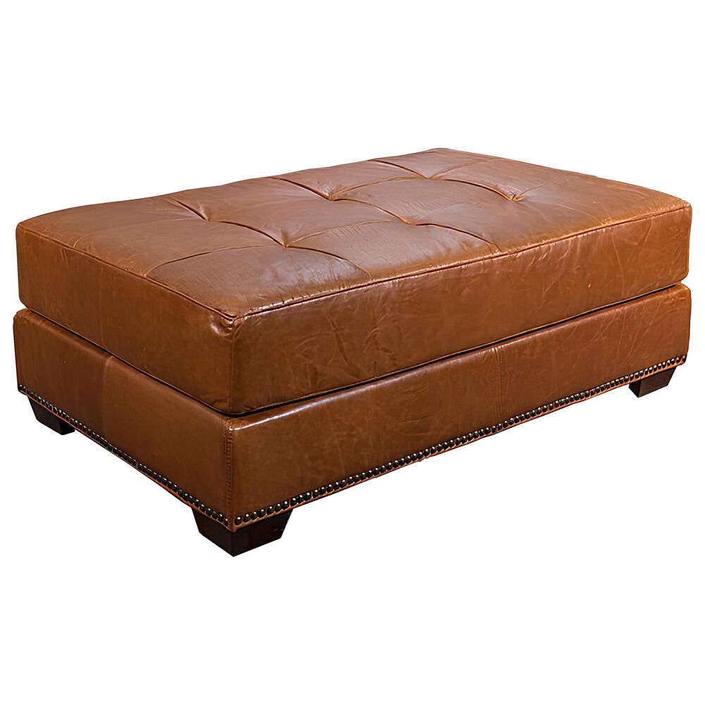 USA Premium Leather Cocktail Ottoman in Saddle Glove, , large
