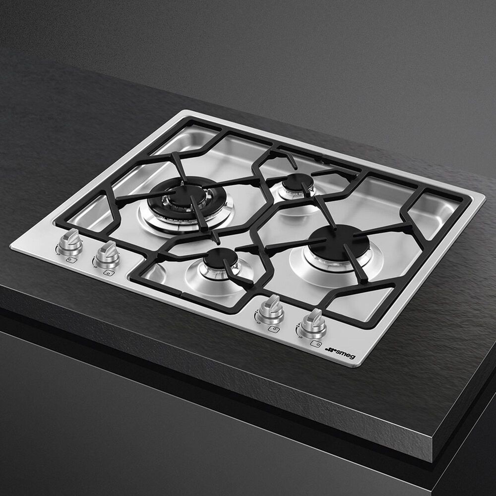 SMEG Classic 24" Corner Control Location Gas Cooktop in Stainless Steel, , large