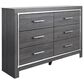 Ashley Lodanna 4 Piece Queen Bedroom Set in Gray, , large
