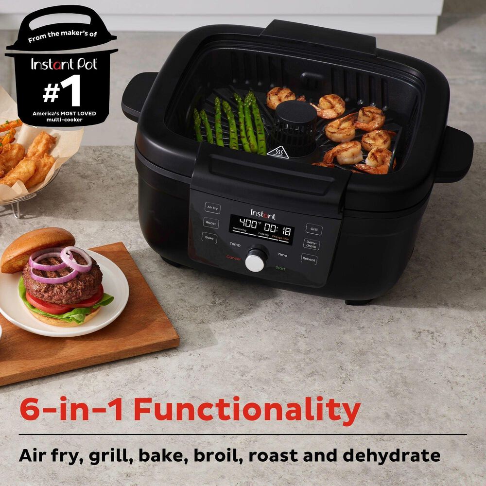 Instant Brands 4-Quart 6-In-1 Indoor Grill and Air Fryer in Black, , large