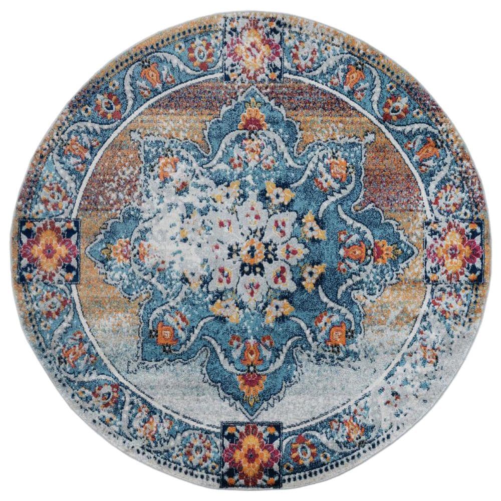 Amer Rugs Alexandria 6&#39;7&quot; Round Gray and Gold Area Rug, , large