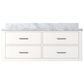 Lexora Home Castor 48" Single Bathroom Vanity in White with 2 cm White Carrara Marble Top and Rectangular Sink, , large