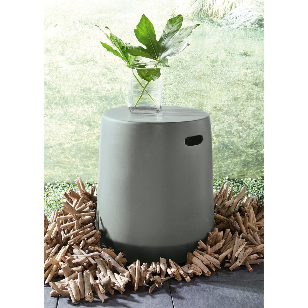 Ashley Kalmunds Ceramic Stool in Gray, , large