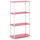 HOMLUX Turn-N-Tube 4-Tier Multipurpose Shelf Display Rack in Pink and White, , large