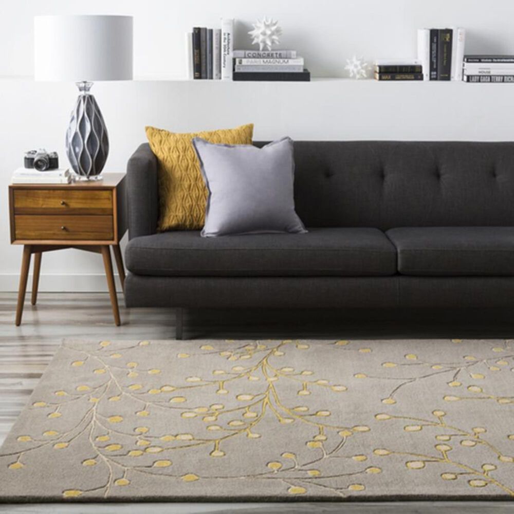 Surya Athena ATH-5060 6&#39; x 9&#39; Gray, Taupe and Mustard Area Rug, , large
