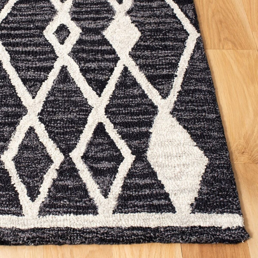Safavieh Micro-Loop MLP157H 4&#39; x 6&#39; Charcoal and Ivory Area Rug, , large