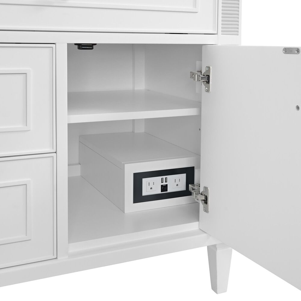 James Martin Vanities Lorelai 36&quot; Single Vanity in Bright White with 3 cm Eternal Marfil Quartz Top, , large