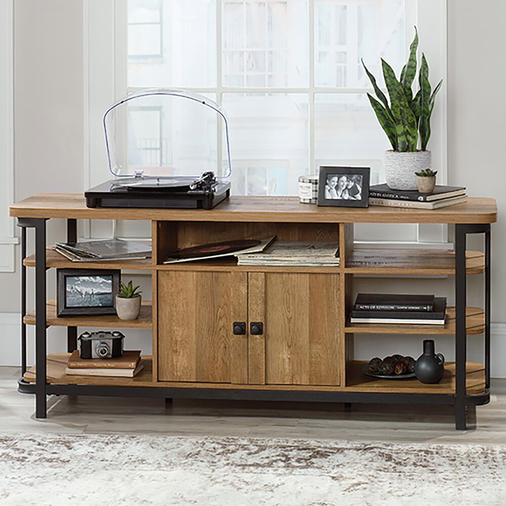 Sauder Station House Entertainment Credenza in Etched Oak, , large