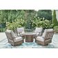Ashley Rainier Ranch 5-Piece Fire Pit Chat Set in Beige, , large