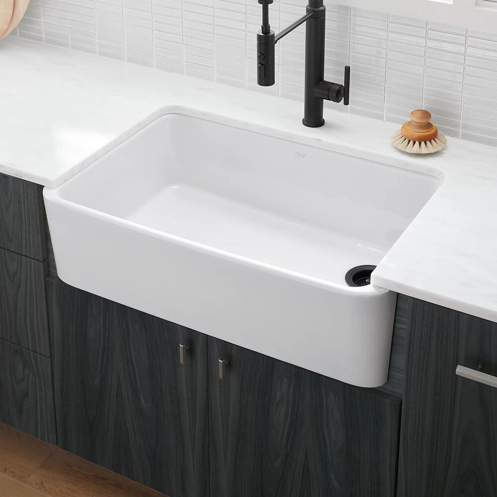 Kohler Ironridge 34" Undermount Single-Bowl Farmhouse Kitchen Sink in White, , large