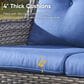 Sunwell Garden Outdoor Sofa with Gray Rattan in Navy, , large