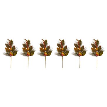 Nearly Natural Inc 24-" Pear, Pine and Magnolia Leaf Artificial Flower (Set of 6), , large