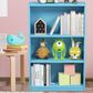 HOMLUX 3-Tier Display Bookshelf with Adjustable Shelves in Light Blue, , large