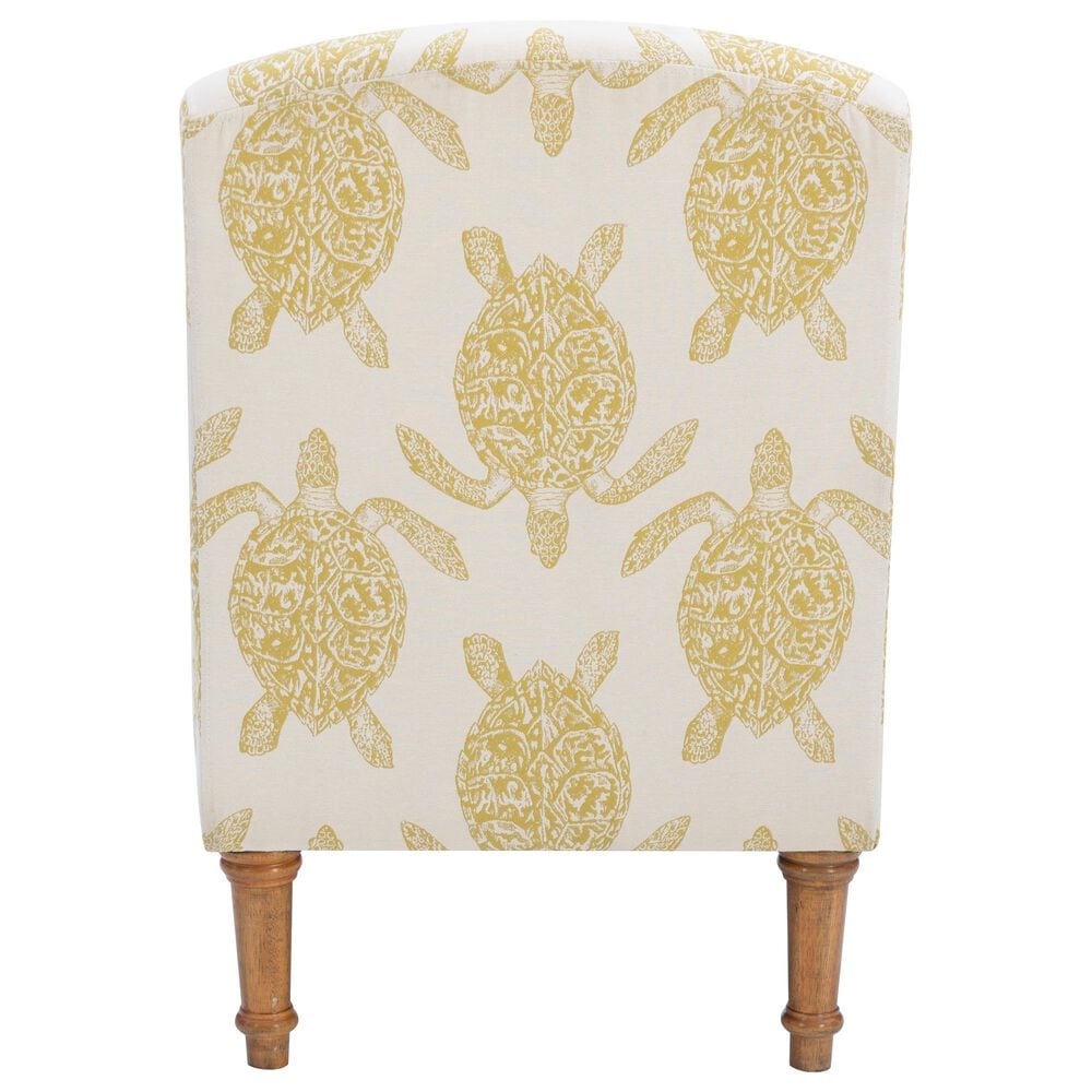 Linon Home Decor Hawksbill Accent Chair in Mustard and Cream, , large