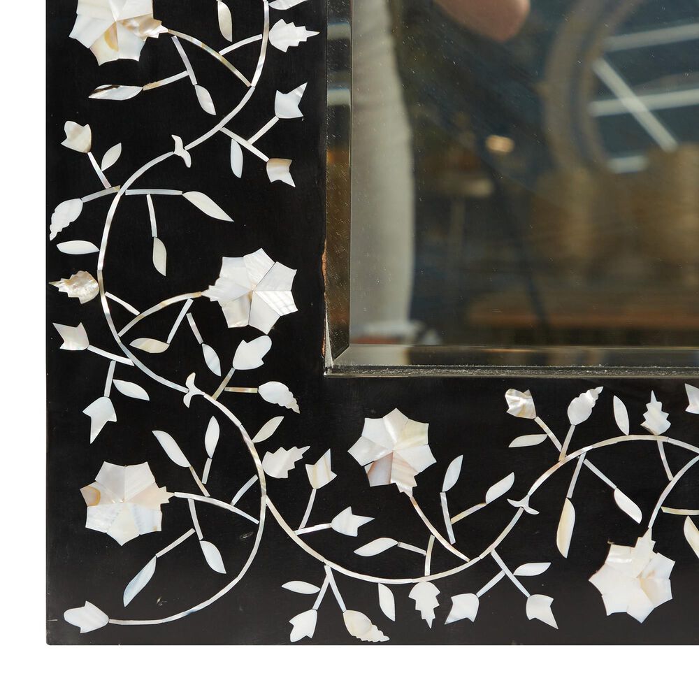 Maple and Jade 30&quot; x 47&quot; Wall Mirror in Black and White, , large