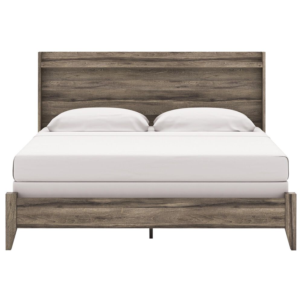 Ashley Elbrim 4-Piece King Bedroom Set in Brown with LED and USB Ports, , large