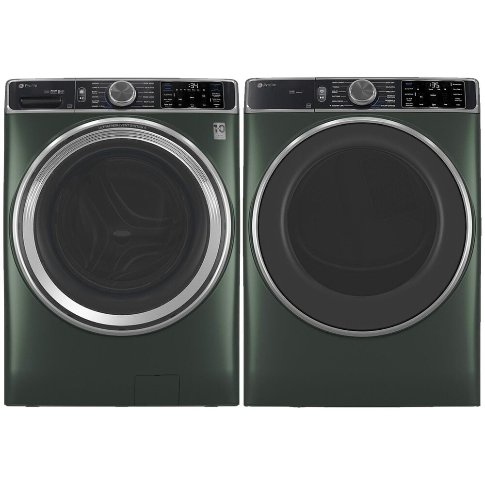 GE Profile 5.5 Cu. Ft. Smart Front Load Washer and 7.8 Cu. Ft. Gas Dryer Laundry Pair in Jade Green, , large
