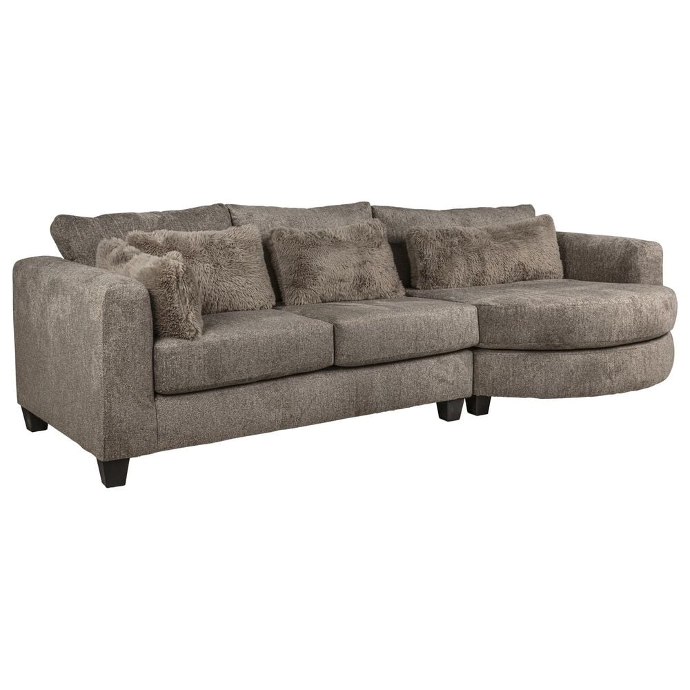 Carolina Furniture 2-Piece Stationary Sectional in Shaggy Granite, , large