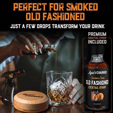 Aged & Charred Premium Cocktail Smoker Kit with Wood Box in Multicolor, , large