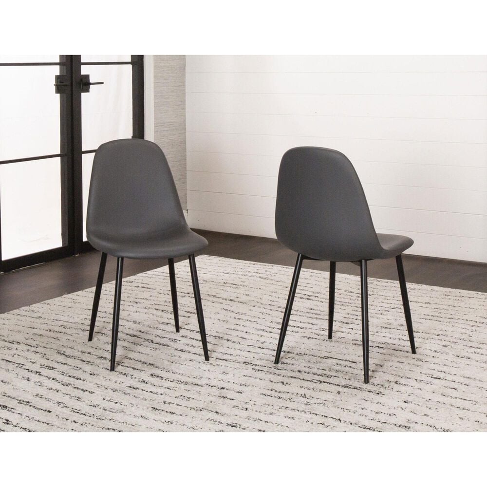 Sunset Lena 7-Piece Rectangular Dining Set in Clear and Matte Black, , large