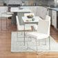 Lumisource Fuji Side Chair with White Velvet Cushion in Brushed Stainless Steel (Set of 2), , large