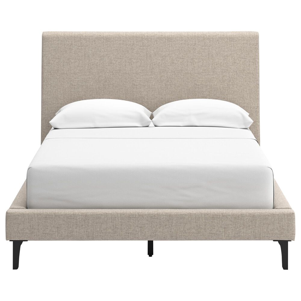 Ashley Cielden Full Upholstered Platform Bed with Roll Slats in Tan, , large
