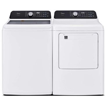 Midea 4.5 Cu.Ft. Smart Top Load Washer and 7.0 Cu. Ft. Electric Dryer Laundry Pair in White, , large