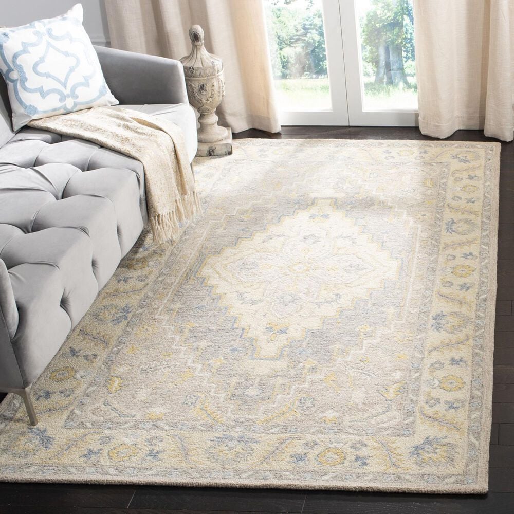 Safavieh Micro-Loop 8&#39; x 10&#39; Beige and Grey Area Rug, , large