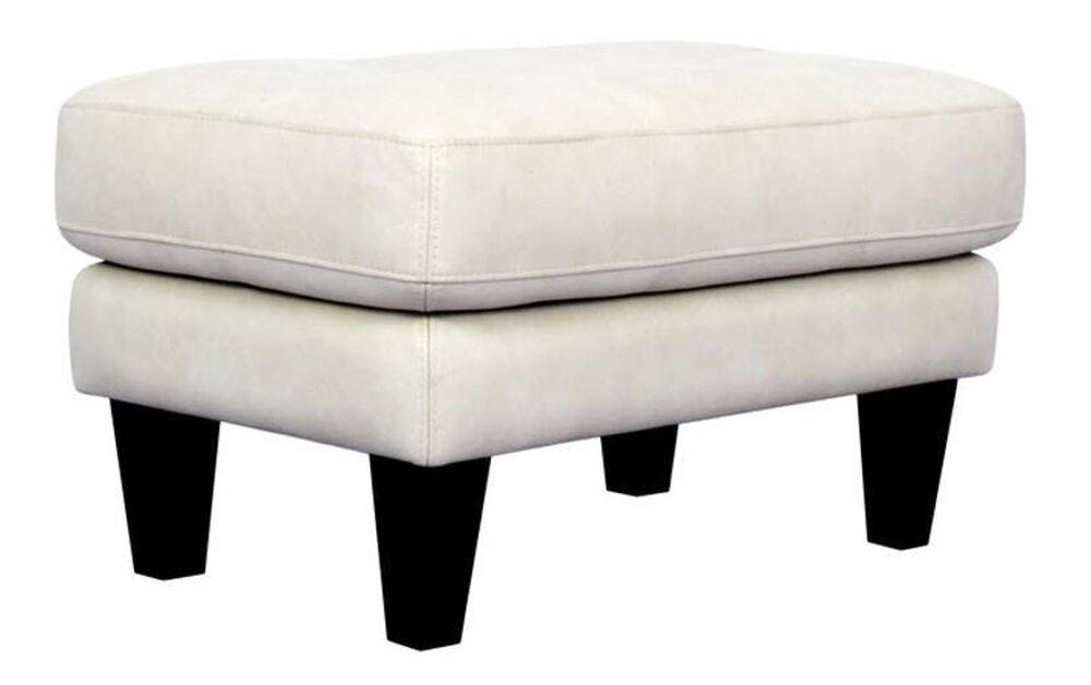 Chateau D"ax Leather Ottoman in White, , large