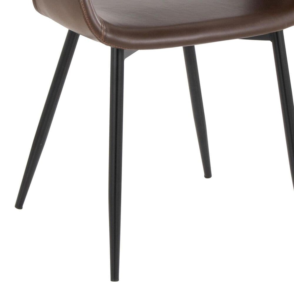 LumiSource Margarite Contemporary Dining/accent Chair in Black Metal and Espresso Faux Leather by LumiSource - Set of 2, , large