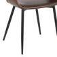 LumiSource Margarite Contemporary Dining/accent Chair in Black Metal and Espresso Faux Leather by LumiSource - Set of 2, , large