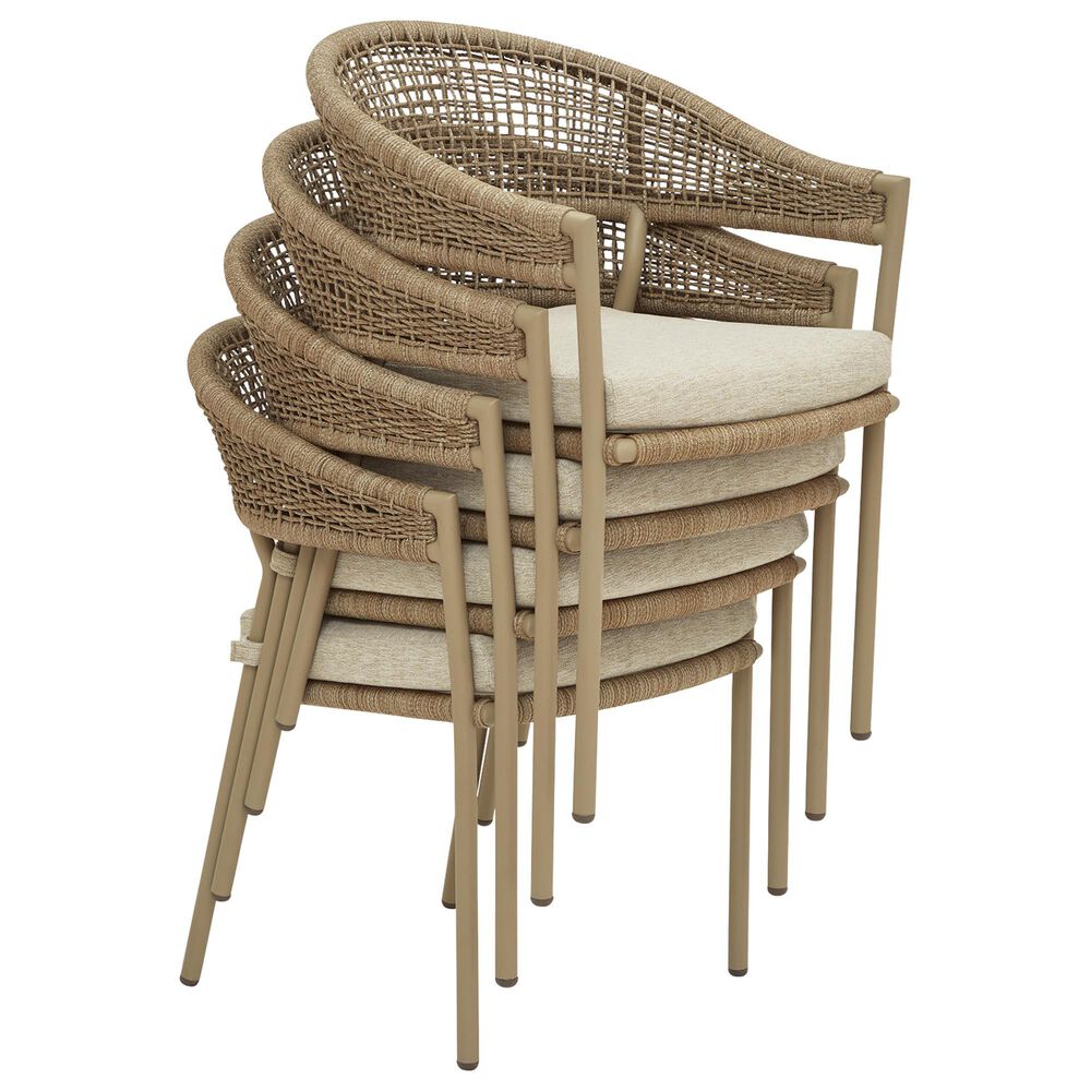 Ashley Orchard Beach Patio Arm Chair with Cushion in Beige (Set of 4), , large