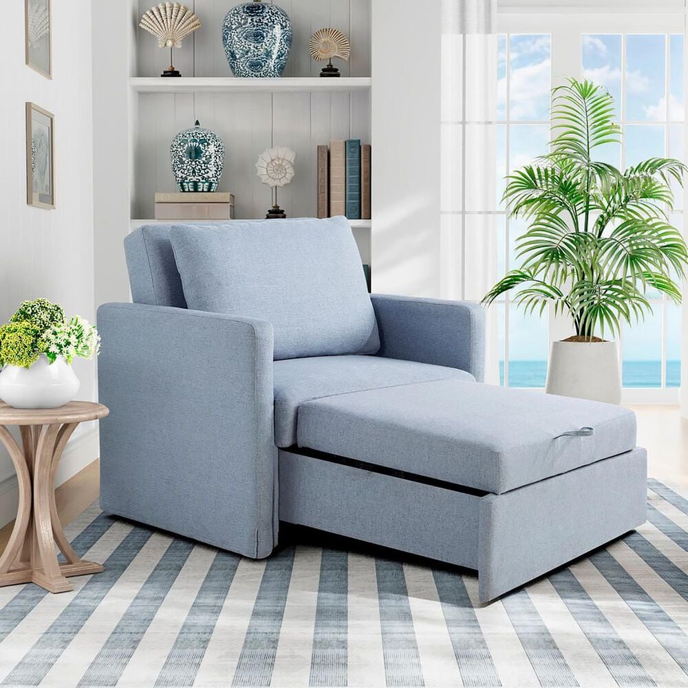 Lifestyle Solutions Blair Convertible Chair in Blue, , large