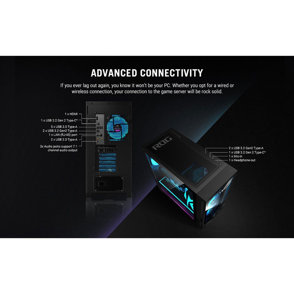 ASUS ROG G700 Gaming Desktop | Intel Core Ultra 7 265F - 16GB RAM - NVIDIA GeForce RTX 5070 Ti Graphics - 1TB SSD in Black, , large