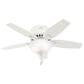 Hunter Newsome 42" Low Profile Ceiling Fan with Light in Fresh White, , large