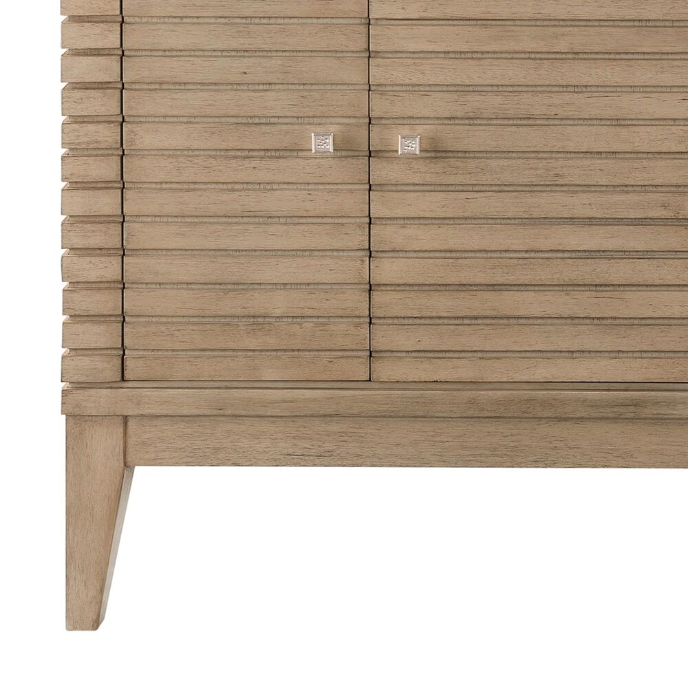 James Martin Vanities Linear 72&quot; Single Bathroom Vanity in Whitewashed Walnut with 10 cm Glossy White Solid Surface Top and Rectangular Sink, , large
