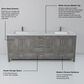 Lexora Home Jacques 72" Double Bathroom Vanity in Distressed Grey with 2 cm White Carrara Marble Top and Rectangular Sinks, , large