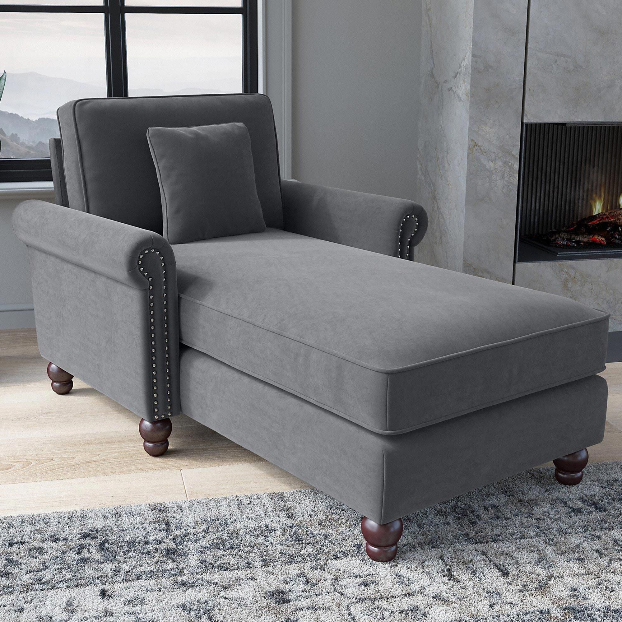 Dark grey sales chaise lounge chair