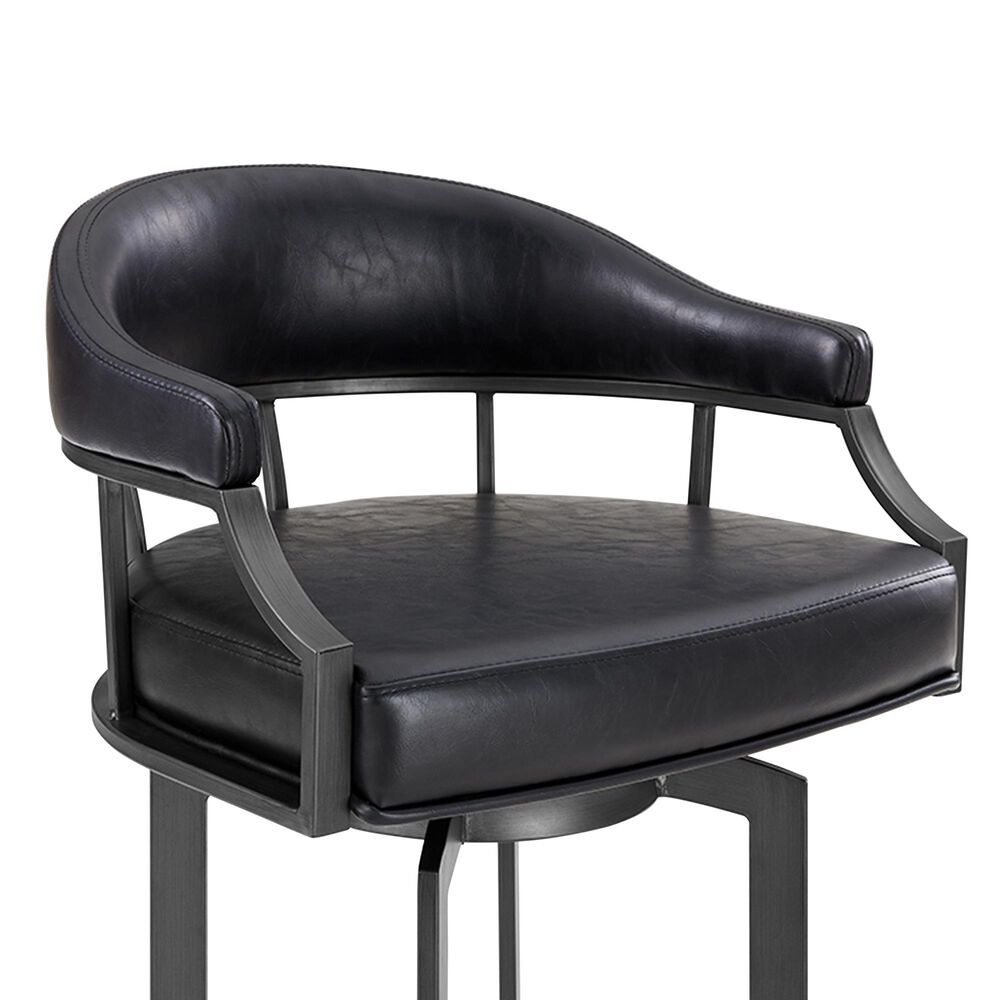 Blue River Edy Swivel 26&quot; Counter Stool with Black Cushion in Mineral, , large