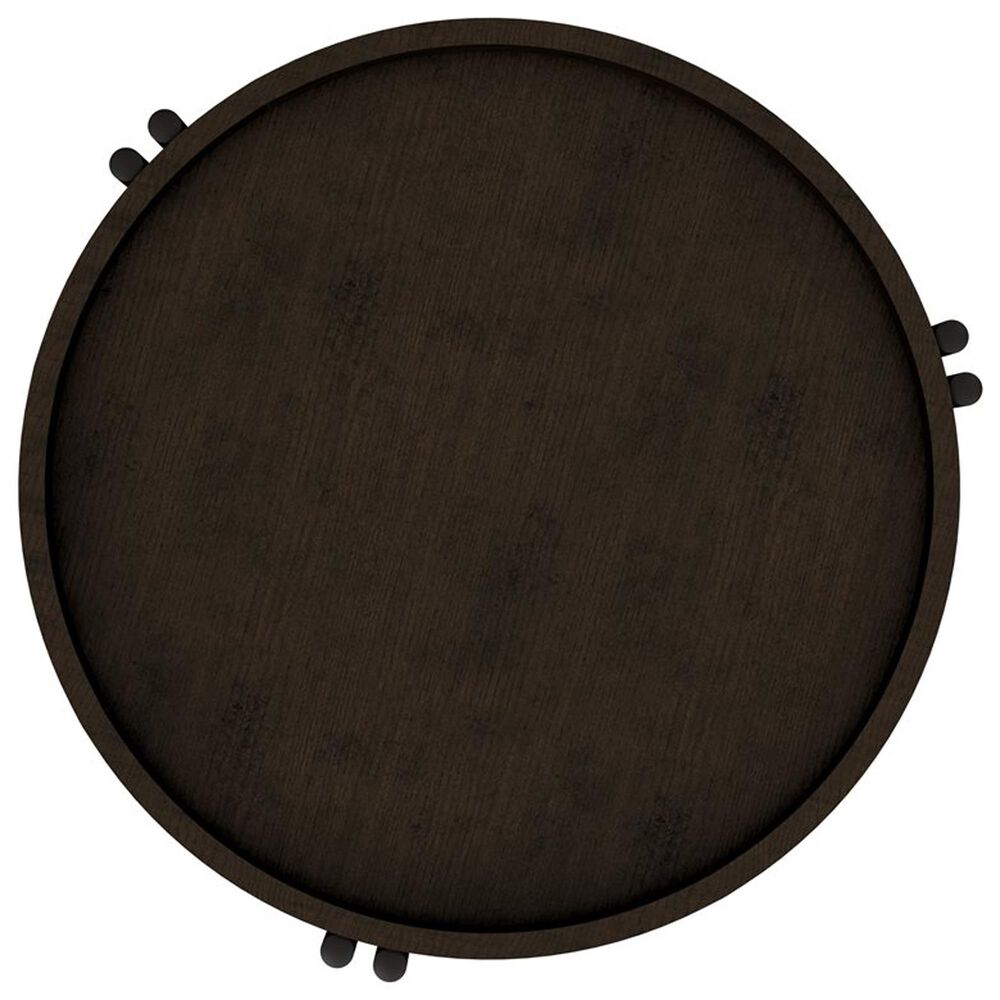 Golden Wave Furniture Huron Round Side Table in Dark Brown and Black, , large