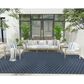 Nourison Twist Reversible 9" x 12" Blue Indoor/Outdoor Area Rug, , large