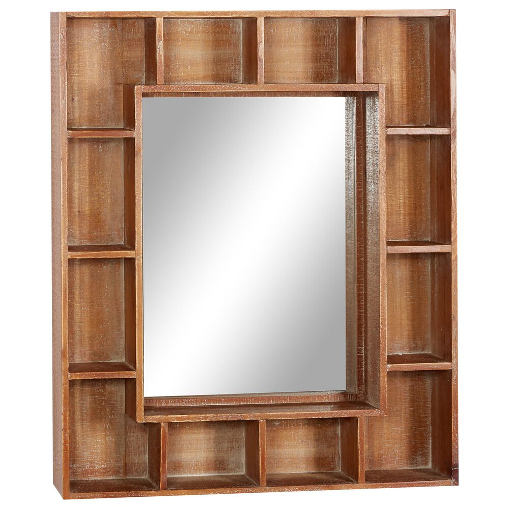 Maple and Jade 24" x 29" Wall Mirror in Brown, , large