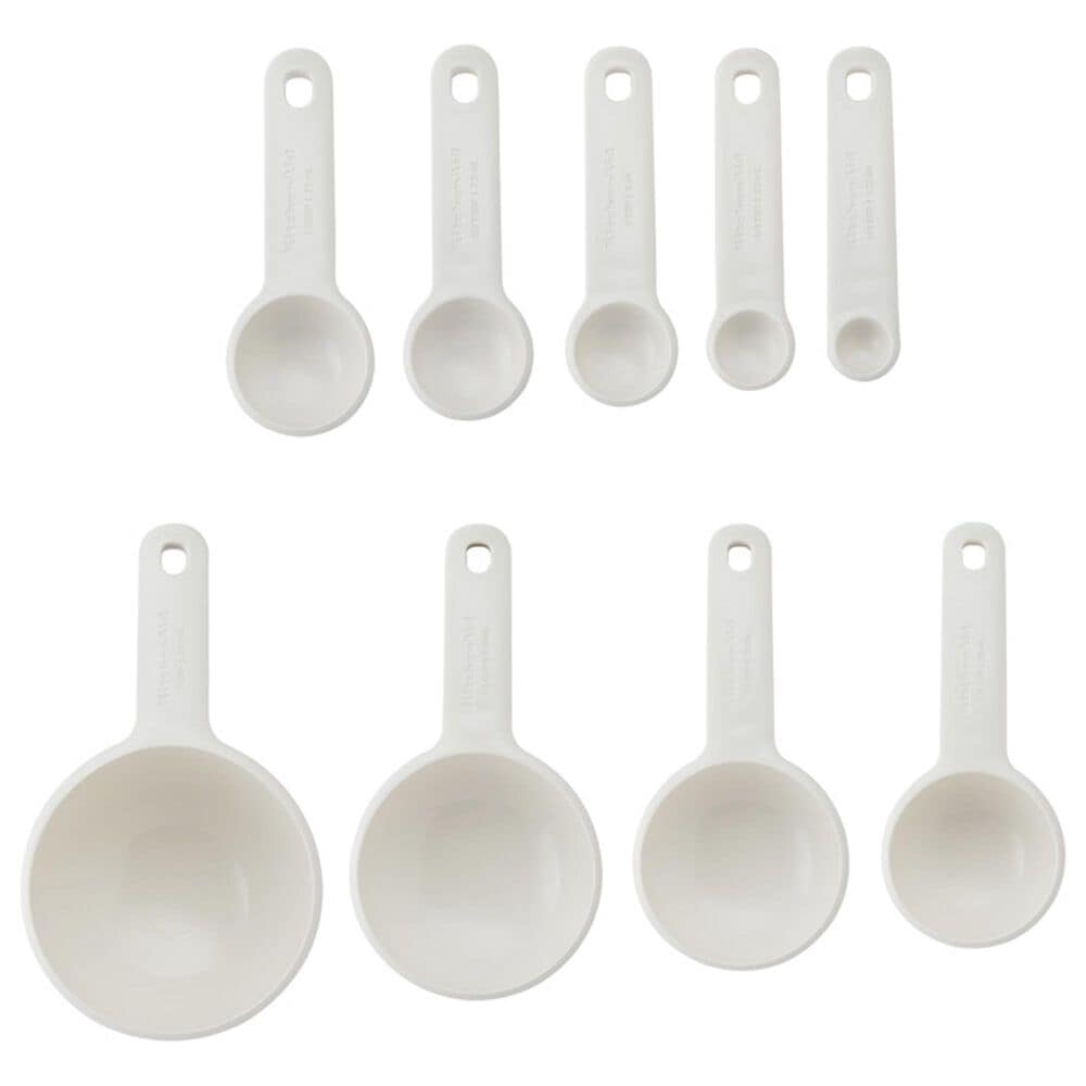 KitchenAid 9-Piece Measuring Cup Spoon Set in White, , large