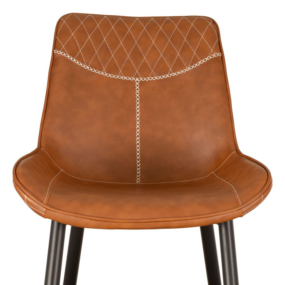 Linon Home Decor Edler Side Chair with Brown Upholstery in Black (Set of 2), , large