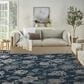 Nourison Garden Oasis GOA03 Navy 9" x 12" Indoor/Outdoor Area Rug, , large